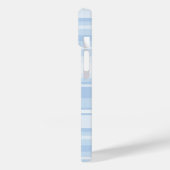 Monogram babyblauwe strepen Case-Mate iPhone case (Achterkant / Links)