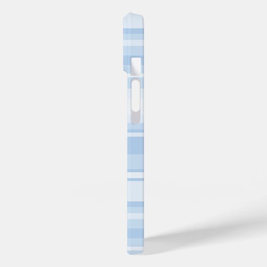 Monogram babyblauwe strepen Case-Mate iPhone case (Achterkant / Links)