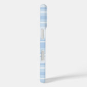 Monogram babyblauwe strepen Case-Mate iPhone case (Achterkant / Rechts)