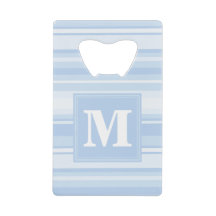 Monogram babyblauwe strepen