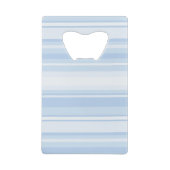 Monogram babyblauwe strepen creditkaart flessenopener (Achterkant)