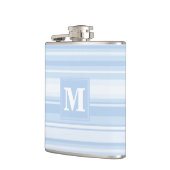 Monogram babyblauwe strepen heupfles (Links)