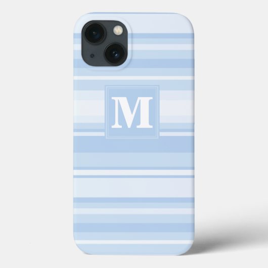 Monogram babyblauwe strepen Hoesje-Mate iPhone dra Case-Mate iPhone Case (Achterkant)