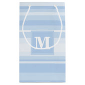 Monogram babyblauwe strepen klein cadeauzakje (Achterkant)