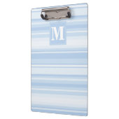 Monogram babyblauwe strepen klembord (Links)