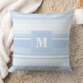 Monogram babyblauwe strepen kussen (Deken)