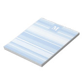 Monogram babyblauwe strepen notitieblok (Linkerzijde)