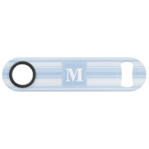 Monogram babyblauwe strepen speed flessenopener