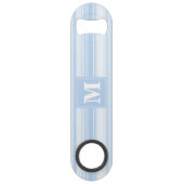 Monogram babyblauwe strepen speed flessenopener (Voorkant)