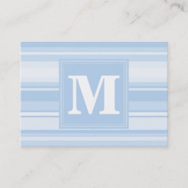 Monogram babyblauwe strepen visitekaartje