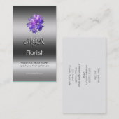 Monogram, Bachelors Button Florist, metallisch uit Visitekaartje (Voorkant / Achterkant)