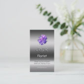 Monogram, Bachelors Button Florist, metallisch uit Visitekaartje (Staand voorkant)