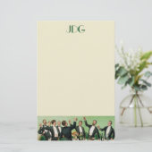 monogram bachelorschrijfbenodigdheden briefpapier (Staand voorkant)