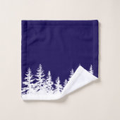 Monogram Baddoekenset Blauw en Wit Bad Handdoek (Wasdoekje)
