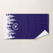 Monogram Baddoekenset Blauw en Wit Bad Handdoek (Handdoek)