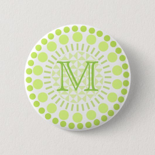 monogram badge voor groene cirkels ronde button 5,7 cm (Voorkant)