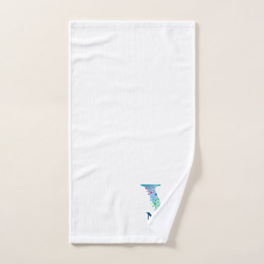 Monogram Badgeset met initiaal V Bad Handdoek (Handdoek)