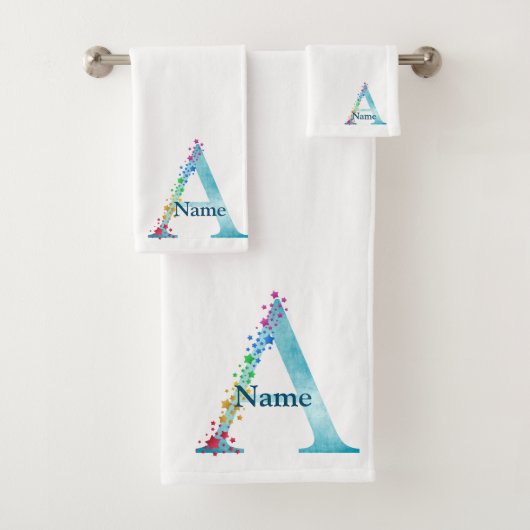 Monogram badgeset met letter A Bad Handdoek (Insitu)