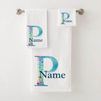 Monogram badgeset met letter P Bad Handdoek