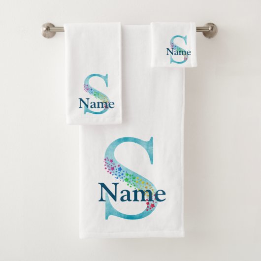 Monogram badgeset met letter S Bad Handdoek (Insitu)