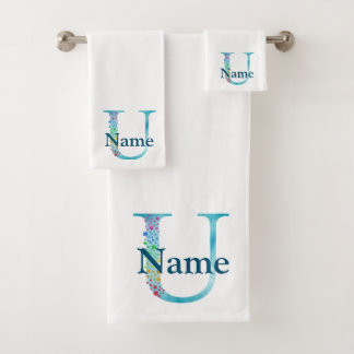 Monogram badgeset met letter U Bad Handdoek