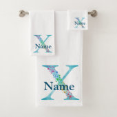 Monogram badgeset met letter X Bad Handdoek (Insitu)