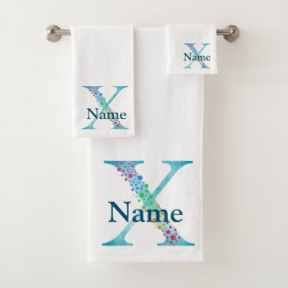 Monogram badgeset met letter X Bad Handdoek