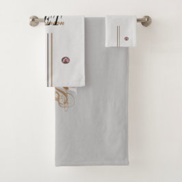 Monogram badhanddoeken set bad handdoek