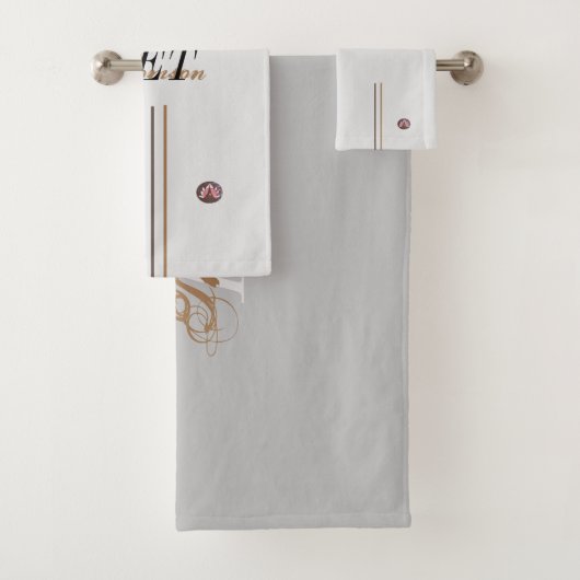 Monogram badhanddoeken set bad handdoek (Insitu)