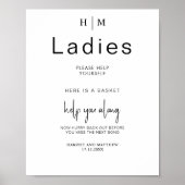 Monogram badkamer help jezelf elegante badkamer poster (Voorkant)