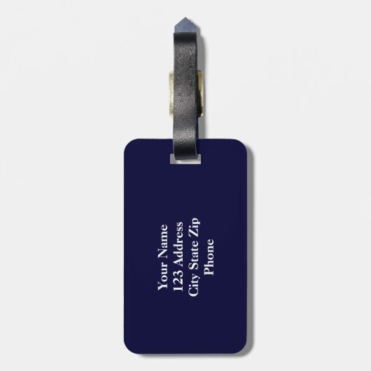 Monogram bagagelabel | Blauwe en witte strepen (Achterkant verticaal)