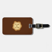 Monogram Bagagelabel - Bronze inkt, elegant bruin (Voorkant horizontaal)