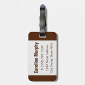 Monogram Bagagelabel - Bronze inkt, elegant bruin (Achterkant verticaal)