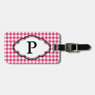 Monogram Bagagelabel - Houndstooth - Roze