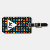 Monogram bagagelabel, kleurrijk, reis accessoires bagagelabel (Voorkant horizontaal)