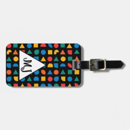Monogram bagagelabel, kleurrijk, reis accessoires bagagelabel