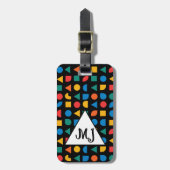 Monogram bagagelabel, kleurrijk, reis accessoires bagagelabel (Voorkant verticaal)
