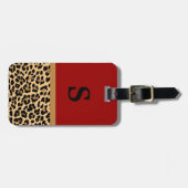 Monogram Bagagelabel met rode accessoires voor afd (Voorkant horizontaal)