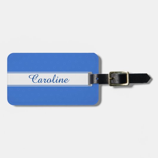 Monogram Bagagelabel - Naam tag, Cool Blue (Voorkant horizontaal)