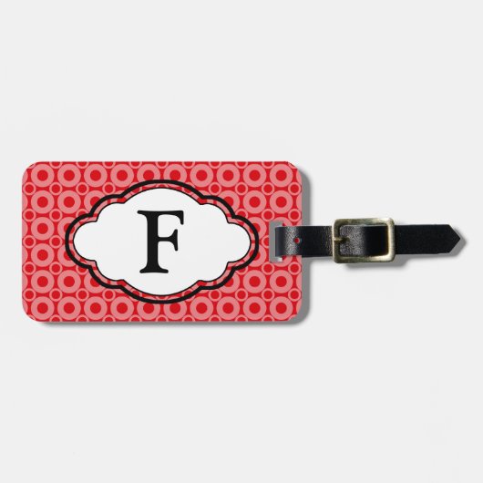 Monogram Bagagelabel - O's - Rood (Voorkant horizontaal)