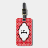 Monogram Bagagelabel - O's - Rood (Voorkant verticaal)