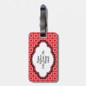 Monogram Bagagelabel - O's - Rood (Achterkant verticaal)