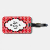 Monogram Bagagelabel - O's - Rood (Achterkant horizontaal)