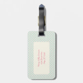 Monogram Bagagelabel | Pastel Patroon Groen & Roze (Achterkant verticaal)