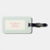 Monogram Bagagelabel | Pastel Patroon Groen & Roze (Achterkant horizontaal)