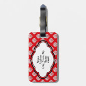 Monogram Bagagelabel - Red Damask (Achterkant verticaal)