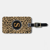 Monogram Bagagelabel voor afdrukken op luipaard (Voorkant horizontaal)