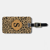 Monogram Bagagelabel voor afdrukken op luipaard (Voorkant horizontaal)