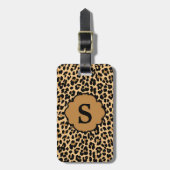 Monogram Bagagelabel voor afdrukken op luipaard (Voorkant verticaal)