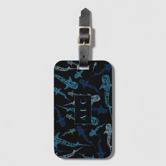 Monogram bagagelabel walvishaai (Voorkant (verticaal))